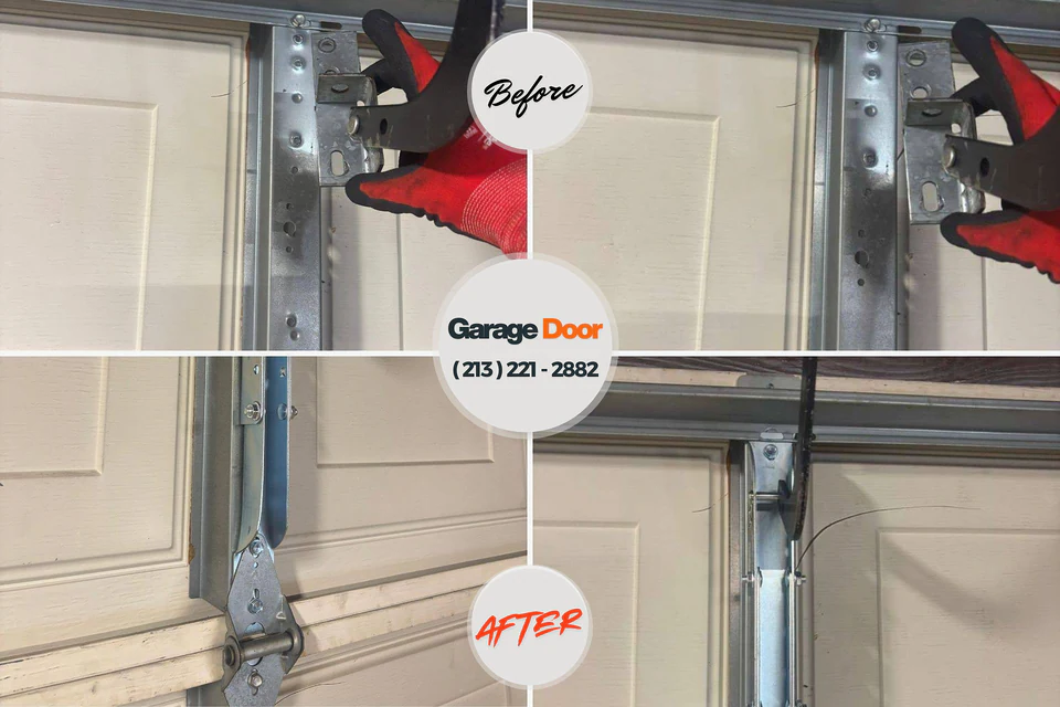 Before and after: garage door repair Sandia Knolls, NM